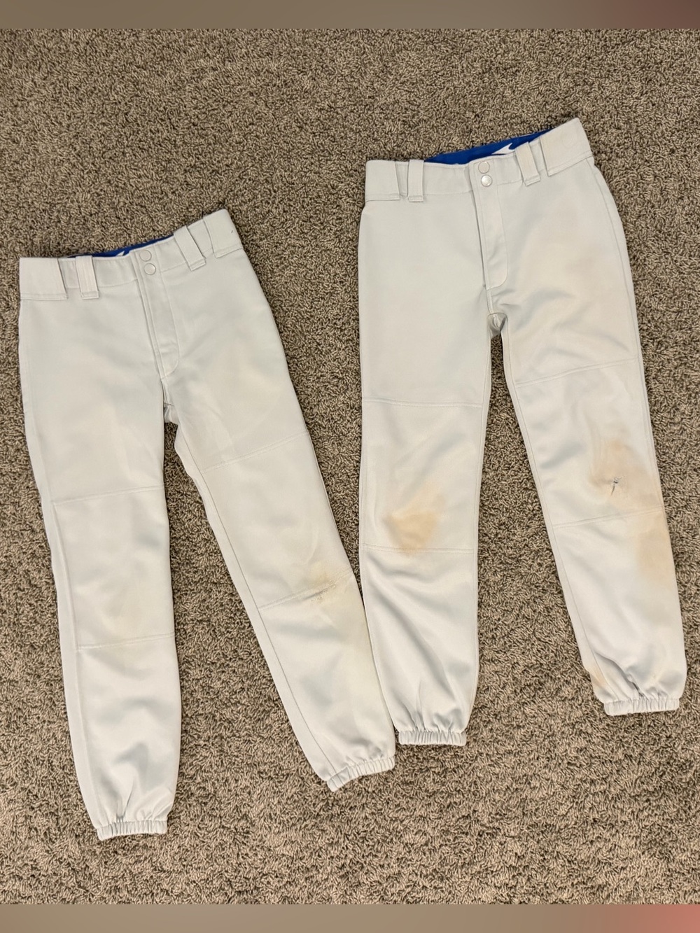 Bundle of 2 Mizuno youth gray Baseball Pants - size youth XL